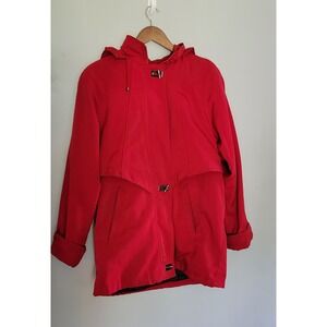 Fleet Street Red Winter Coat Jacket Size Medium - Lined heavy duty - wear / flaw